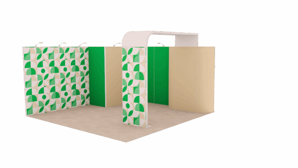Stand 25m² avec une réserve et une arche