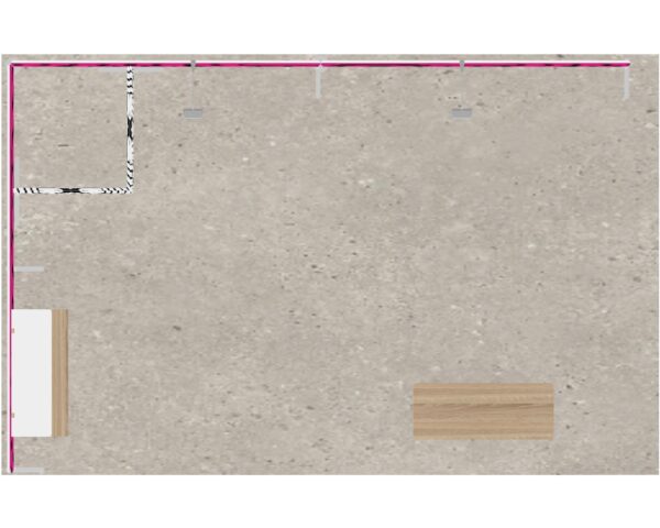 Stand 15m² avec une réserve réhaussée, une  étagère et un comptoir – Image 5