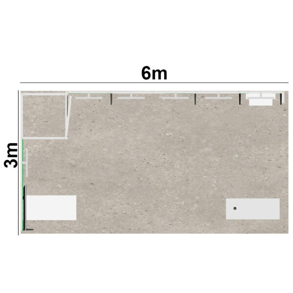 Stand 18m² avec une réserve, une console et un comptoir – Image 4