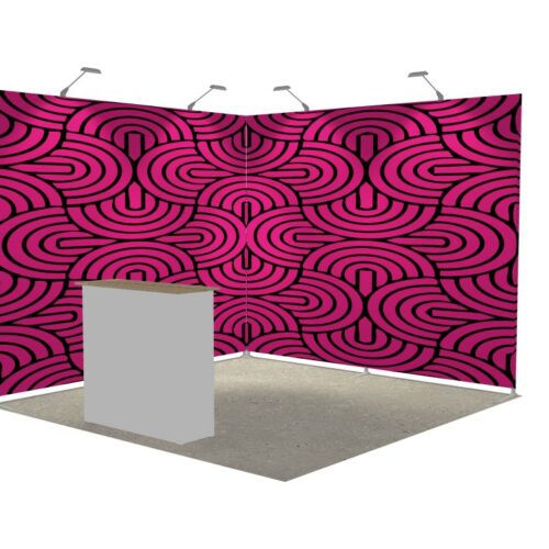 Stand 9m² avec un comptoir