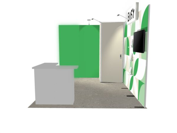 Stand 12m² avec une enseigne lumineuse, une réserve et un double comptoir – Image 2