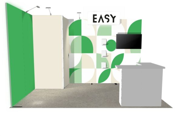 Stand 12m² avec une enseigne lumineuse, une réserve et un double comptoir – Image 3